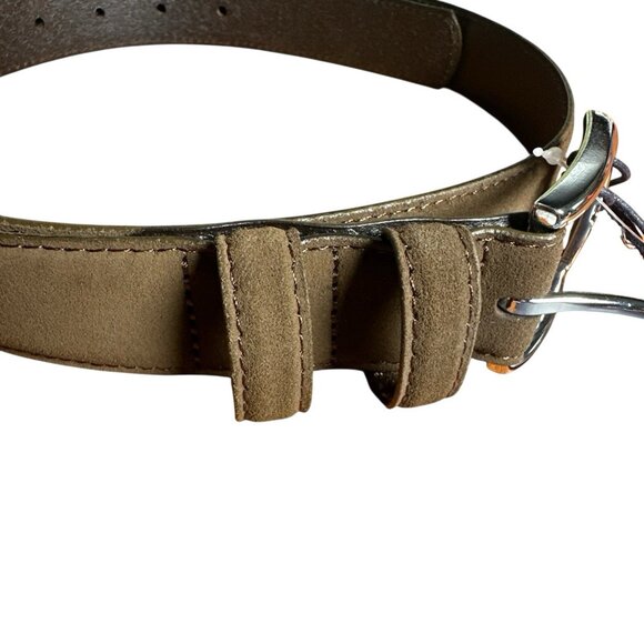 GAP Suede Cow Leather Belt Men’s Sz 36 Brown 1” Wide Chocolate Equestrian Preppy - Picture 6 of 10